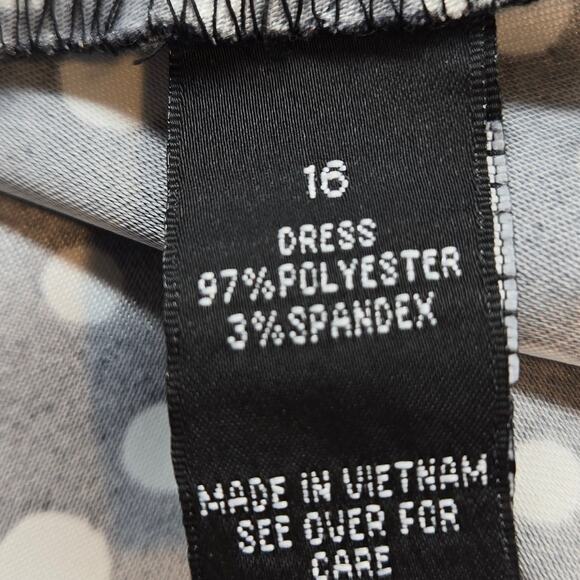 ALX Women's Dress 16 Size Black White Dot  Misses XL Extra Large - Picture 4 of 6